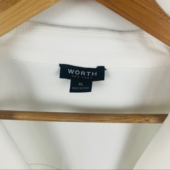 Worth New York White Button Up Blouse or Blazer - Picture 3 of 6